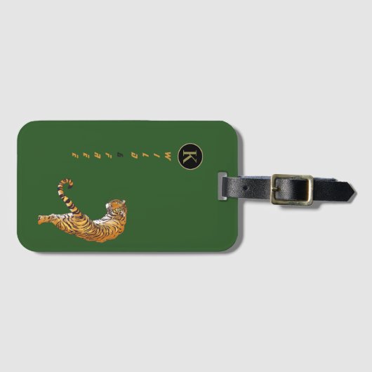 Gepersonaliseerde Wild & Gratis Like Tigers Monogr Bagagelabel (Voorkant (horizontaal))