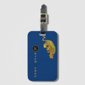Gepersonaliseerde Wild & Gratis Tiger Monogram Mar Bagagelabel (Voorkant (verticaal))