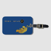 Gepersonaliseerde Wild & Gratis Tiger Monogram Mar Bagagelabel (Voorkant (horizontaal))