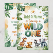 Gepersonaliseerde Wild One 1st Birthday Invitation Kaart (Voorkant / Achterkant)