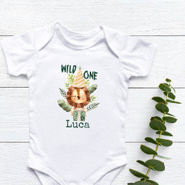 Gepersonaliseerde Wild One Baby Lion Romper