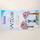 Gepersonaliseerde WILD ONE Boho Paint Paarse roze  Strandlaken (Voorkant)