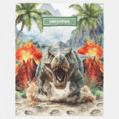Gepersonaliseerde Wild Tyrannosaurus Aangepaste na Fleece Deken (Voorkant)