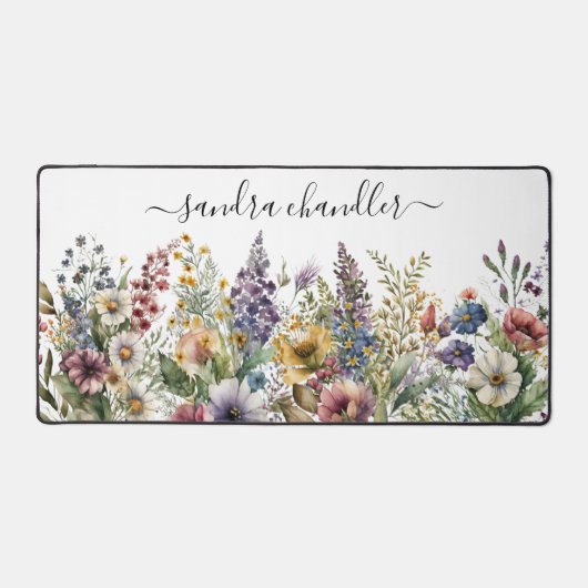 Gepersonaliseerde wilde bloem bureaumat (Voorkant)