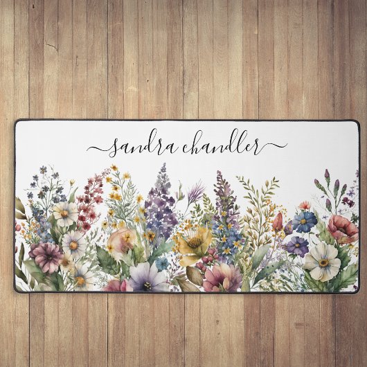 Gepersonaliseerde wilde bloem bureaumat