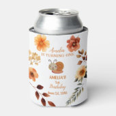 Gepersonaliseerde wilde bloem meisje 1e verjaardag blikjeskoeler (Blikje Voorkant)