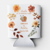 Gepersonaliseerde wilde bloem meisje 1e verjaardag blikjeskoeler (Achterkant)