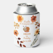 Gepersonaliseerde wilde bloem meisje 1e verjaardag blikjeskoeler (Blikje Achterkant)