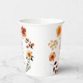 Gepersonaliseerde wilde bloem meisje 1e verjaardag papieren bekers (Links)