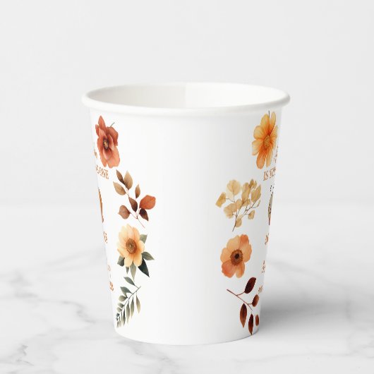 Gepersonaliseerde wilde bloem meisje 1e verjaardag papieren bekers (Links)