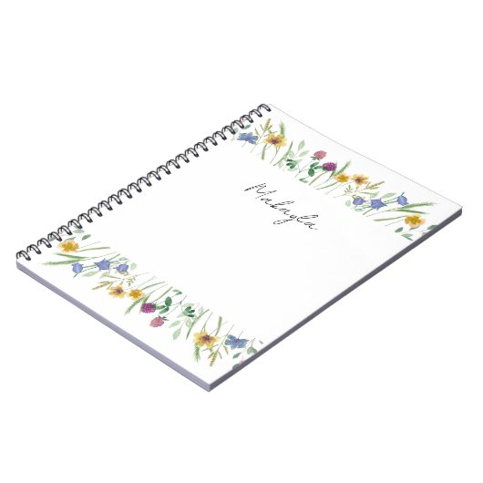 Gepersonaliseerde wilde bloem notitieboek (Linkerzijde)