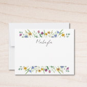 Gepersonaliseerde wilde bloem notitiekaartje