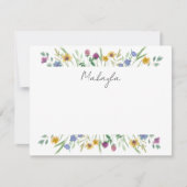 Gepersonaliseerde wilde bloem notitiekaartje (Voorkant)