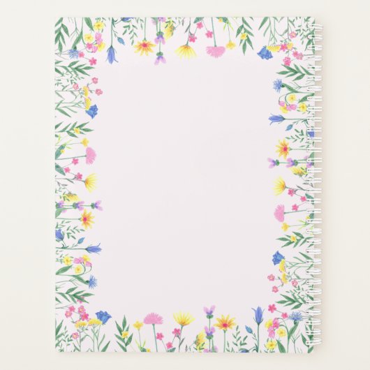 Gepersonaliseerde wilde bloem planner (Achterkant)