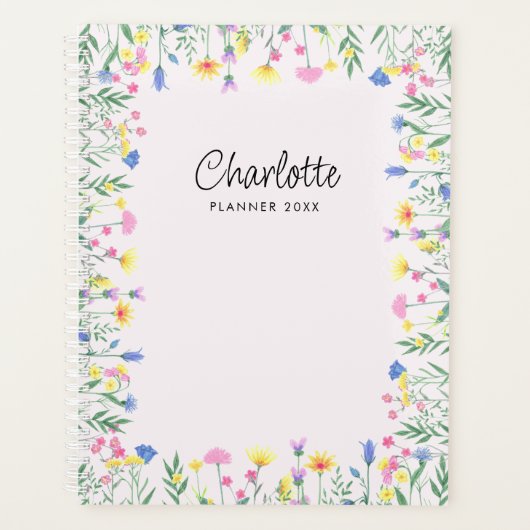 Gepersonaliseerde wilde bloem planner (Voorkant)