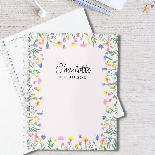 Gepersonaliseerde wilde bloem planner