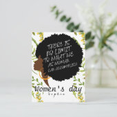 Gepersonaliseerde wilde bloemen afro vrouwendag ci briefkaart (Staand voorkant)