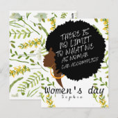 Gepersonaliseerde wilde bloemen afro vrouwendag ci briefkaart (Voorkant / Achterkant)