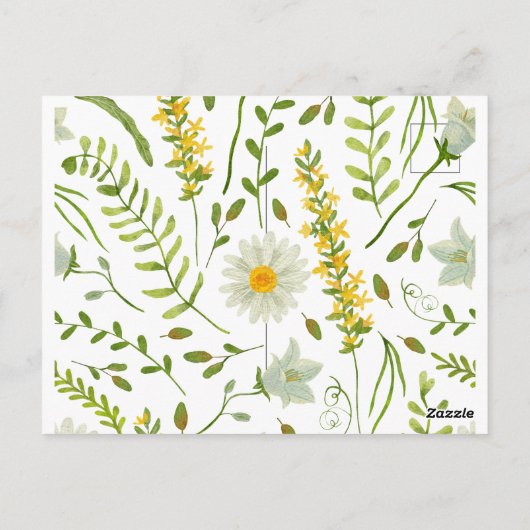 Gepersonaliseerde wilde bloemen afro vrouwendag ci briefkaart (Achterkant)