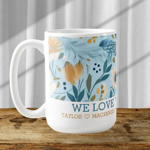 Gepersonaliseerde wilde bloemen Voeg je eigen teks Koffiemok