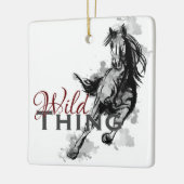 Gepersonaliseerde Wilde Ding Galloping Horse Kerst Keramisch Ornament (Links)