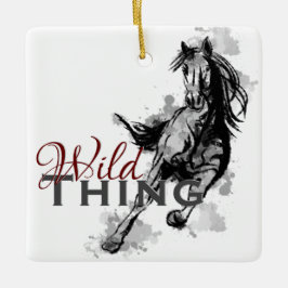 Gepersonaliseerde Wilde Ding Galloping Horse Kerst Keramisch Ornament