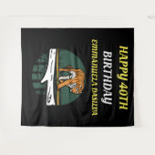 Gepersonaliseerde wilde kat tijger op zwart wandkleed (Voorkant (horizontaal))