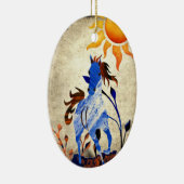 Gepersonaliseerde Wilde Pony met de Kerstmis van d Keramisch Ornament (Rechts)