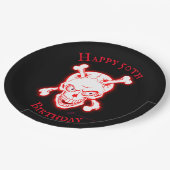 Gepersonaliseerde wilde rode schedel papieren bordje (Gekanteld)