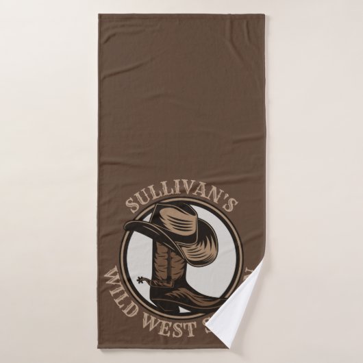 Gepersonaliseerde Wilde West Saloon Westerne Cowbo Bad Handdoek (Badhanddoek)