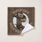 Gepersonaliseerde Wilde West Saloon Westerne Cowbo Bad Handdoek (Wasdoekje)