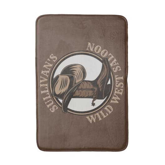 Gepersonaliseerde Wilde West Saloon Westerne Cowbo Badmat (Voorkant Verticaal)