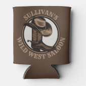 Gepersonaliseerde Wilde West Saloon Westerne Cowbo Blikjeskoeler (Voorkant)