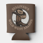 Gepersonaliseerde Wilde West Saloon Westerne Cowbo Blikjeskoeler (Achterkant)