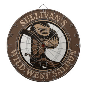 Gepersonaliseerde Wilde West Saloon Westerne Cowbo Dartbord