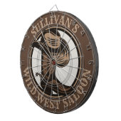 Gepersonaliseerde Wilde West Saloon Westerne Cowbo Dartbord (Voorkant Rechts)