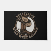 Gepersonaliseerde Wilde West Saloon Westerne Cowbo Deurmat (Voorkant)