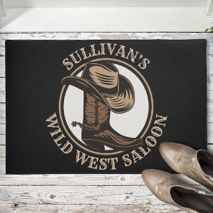 Gepersonaliseerde Wilde West Saloon Westerne Cowbo Deurmat
