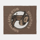 Gepersonaliseerde Wilde West Saloon Westerne Cowbo Fleece Deken (Voorkant (Horizontaal))
