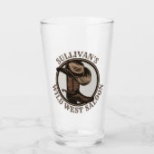 Gepersonaliseerde Wilde West Saloon Westerne Cowbo Glas (Voorkant)