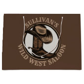 Gepersonaliseerde Wilde West Saloon Westerne Cowbo Groot Cadeauzakje (Voorkant)