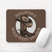 Gepersonaliseerde Wilde West Saloon Westerne Cowbo Muismat (Met muis)