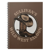 Gepersonaliseerde Wilde West Saloon Westerne Cowbo Notitieboek (Voorkant)