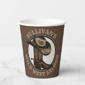 Gepersonaliseerde Wilde West Saloon Westerne Cowbo Papieren Bekers (Voorkant)