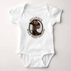 Gepersonaliseerde Wilde West Saloon Westerne Cowbo Romper
