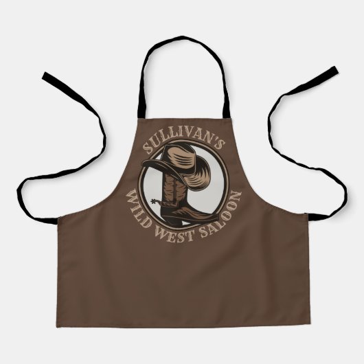 Gepersonaliseerde Wilde West Saloon Westerne Cowbo Schort (Voorkant)