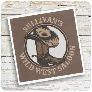 Gepersonaliseerde Wilde West Saloon Westerne Cowbo Servet