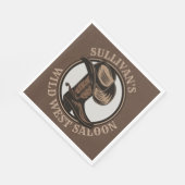 Gepersonaliseerde Wilde West Saloon Westerne Cowbo Servet (Hoek)