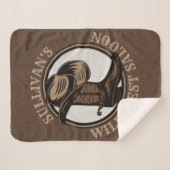 Gepersonaliseerde Wilde West Saloon Westerne Cowbo Sherpa Deken (Voorkant (horizontaal))