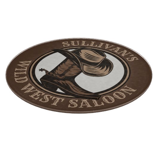 Gepersonaliseerde Wilde West Saloon Westerne Cowbo Snijplank (Hoek)